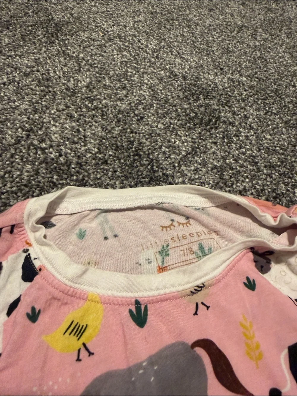Little Sleepies Pink Farm Animal Two-Piece Pajama Set